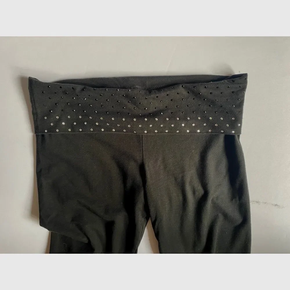 Victoria’s Secret Black High Waisted Leggings Sparkle Rhinestones Size S - Picture 5 of 7